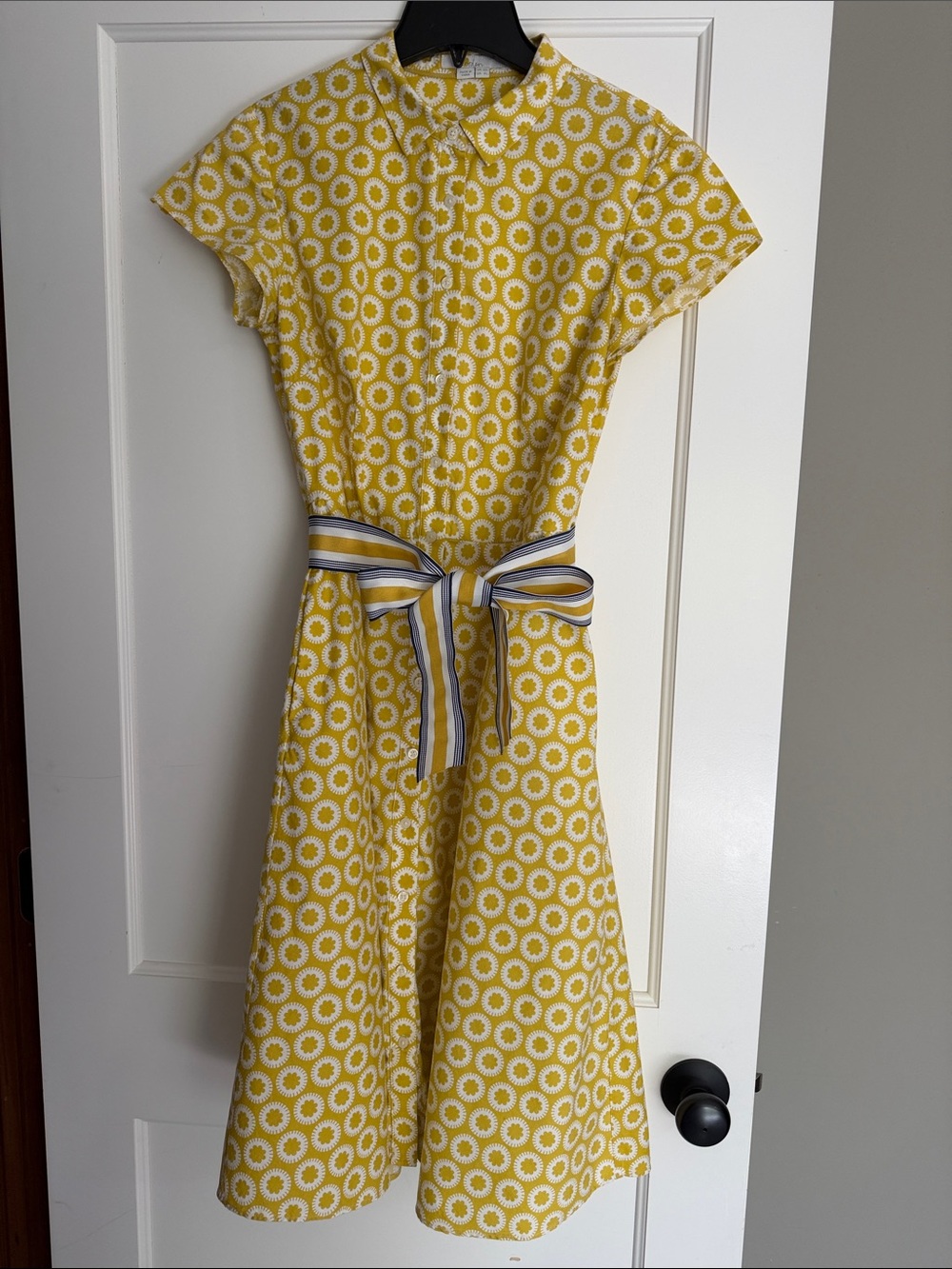 Boden Yellow Daisy-Print Fit & Flare Dress